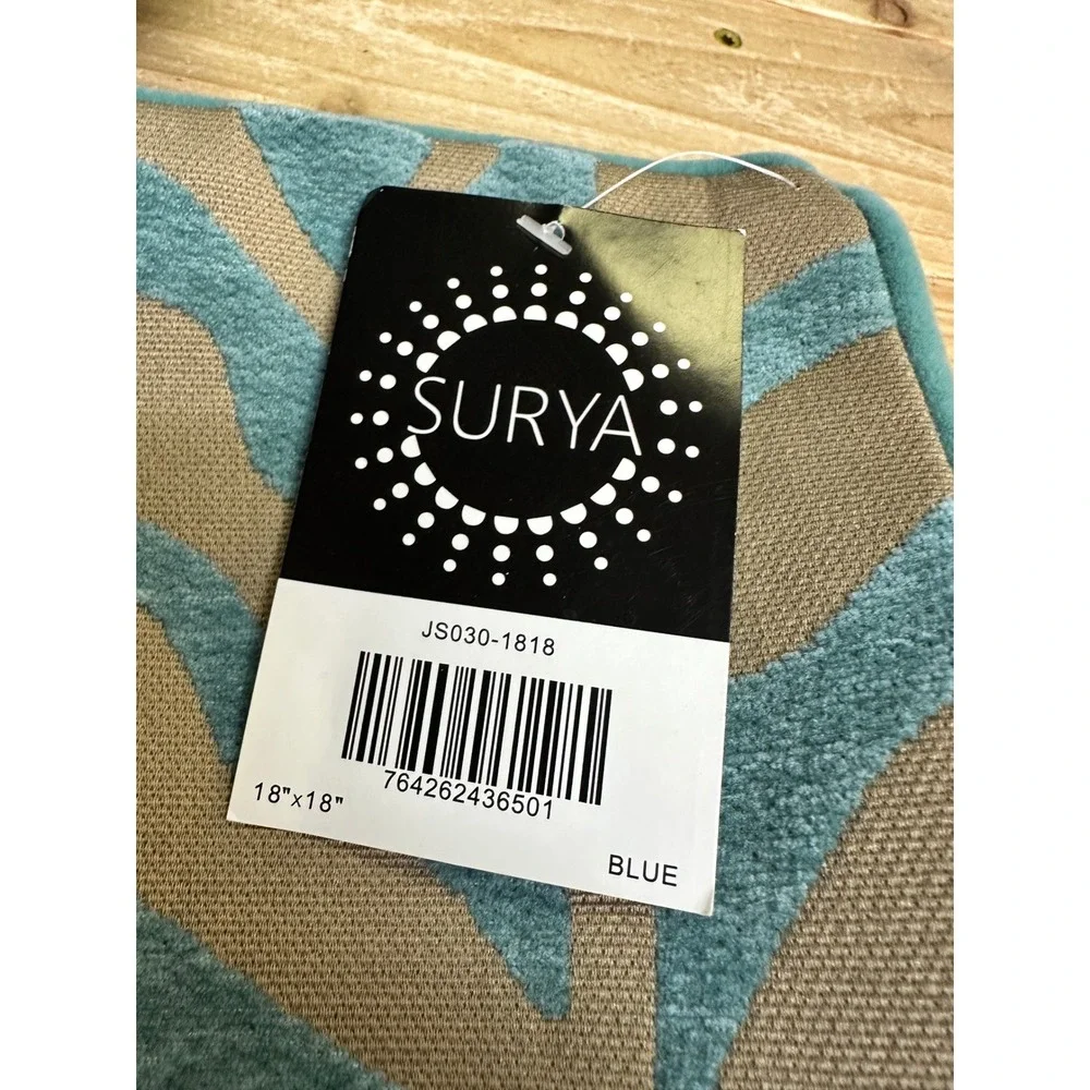 Surya Decorative Throw Pillow Blue Beige Animal‎ Print Accent Home Decor